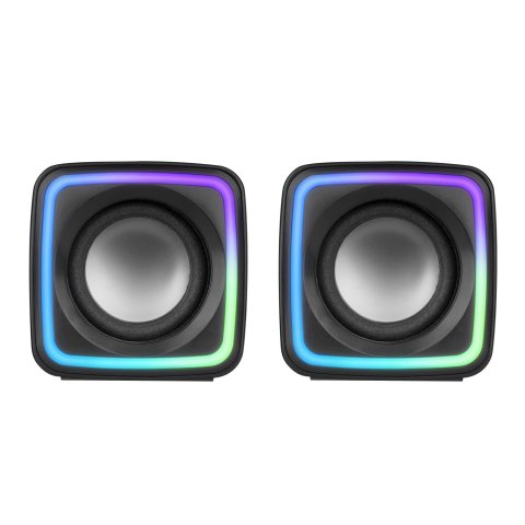 Altavoces 2.0 Mars Gaming Mscube Black 8w Rms Sonido Dsp Espacial Iluminacion Rgb