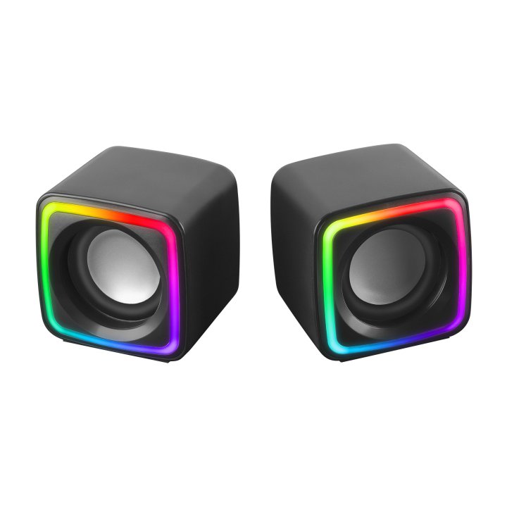 Altavoces 2.0 Mars Gaming Mscube Black 8w Rms Sonido Dsp Espacial Iluminacion Rgb