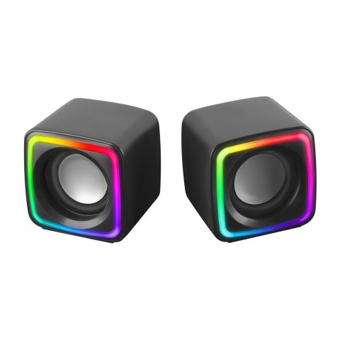 Altavoces 2.0 Mars Gaming Mscube Black 8w Rms Sonido Dsp Espacial Iluminacion Rgb
