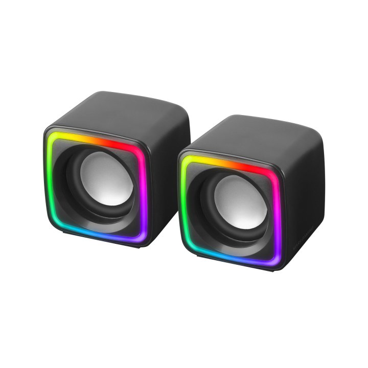 Altavoces 2.0 Mars Gaming Mscube Black 8w Rms Sonido Dsp Espacial Iluminacion Rgb