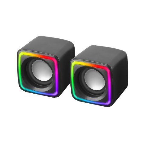 Altavoces 2.0 Mars Gaming Mscube Black 8w Rms Sonido Dsp Espacial Iluminacion Rgb