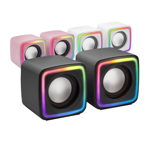Altavoces 2.0 Mars Gaming Mscube Black 8w Rms Sonido Dsp Espacial Iluminacion Rgb