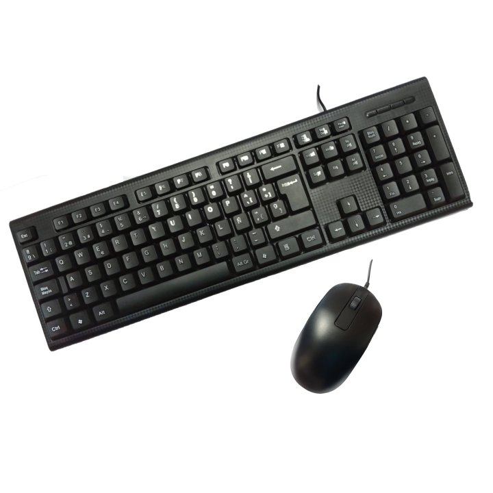 Teclado Y Mouse Coolbox Color Negro Resistente A Salpicaduras 1000dpi