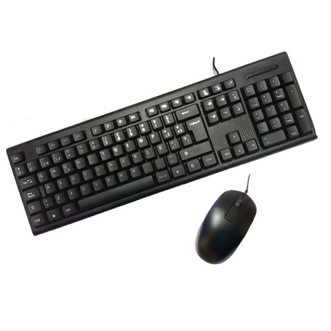 Teclado Y Mouse Coolbox Color Negro Resistente A Salpicaduras 1000dpi