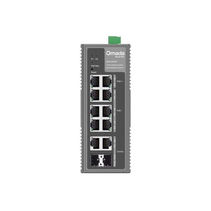 Switch Gestionable L2 Tp-link Ies210gpp 8xgb (2poe++ 6poe+) 2xsfp 240w Diseño Industrial