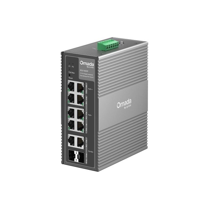 Switch Gestionable L2 Tp-link Ies210gpp 8xgb (2poe++ 6poe+) 2xsfp 240w Diseño Industrial