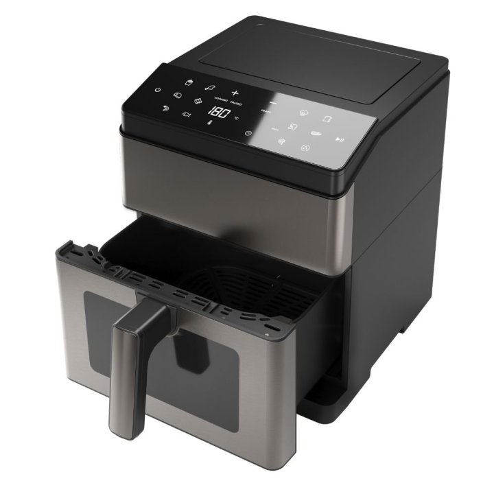 Freidora Por Aire Aiwa Kumada Afr-8000 1800w 12 Programas Cesta 8l Autoclean Negro