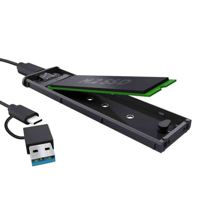 Caja Externa M.2 Usb-c Trust Para 2230 2242 2260 2280 Color Negro