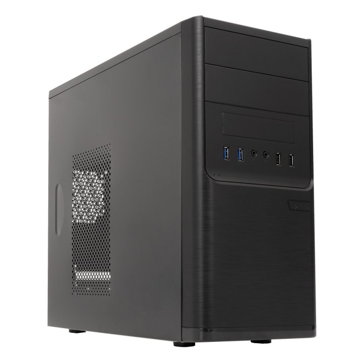 (km0) Caja Micro Atx Unyka Matx Dark Shadow Caja Negra Con 2 Bahías De 5.1 4 Con F.a 300w 85% Ee Cash30