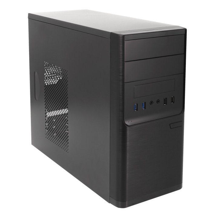 (km0) Caja Micro Atx Unyka Matx Dark Shadow Caja Negra Con 2 Bahías De 5.1 4 Con F.a 300w 85% Ee Cash30