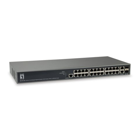Switch Gestionable Levelone L3 Gep-2682 26p 24xgb Poe 2x Rj45 sfp 370w