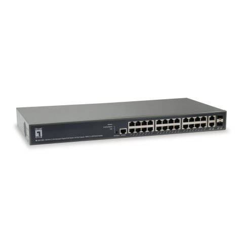 Switch Gestionable Levelone L3 Gep-2681 26p 24xgb Poe 2x Rj45 sfp 185w