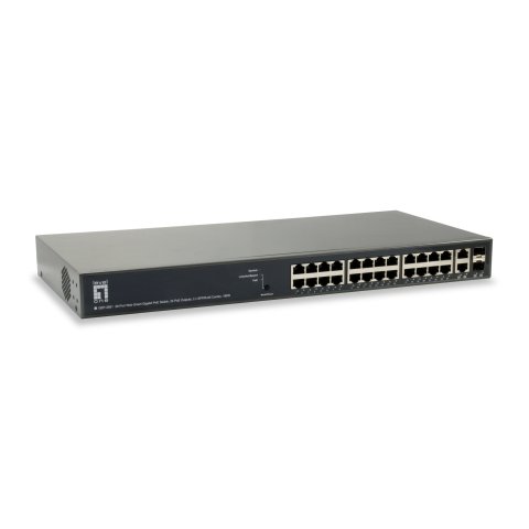 Switch Semigestionable Level One Gep-2651 26p 24xgb Poe 2xgb Rj45 sfp 185w Carcasa Metalica 