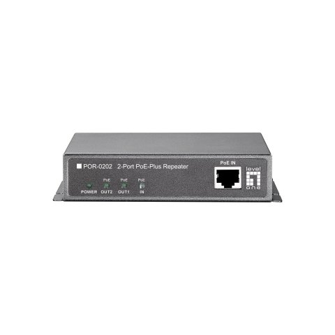 Poe Extender Level One Por-0202 Poe-plus 2 Puertos Conectable En Cascada Extiende 100m