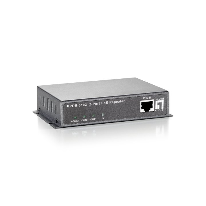 Poe Extender Level One Por-0102 2 Puertos Conectable En Cascada Extiende 100m