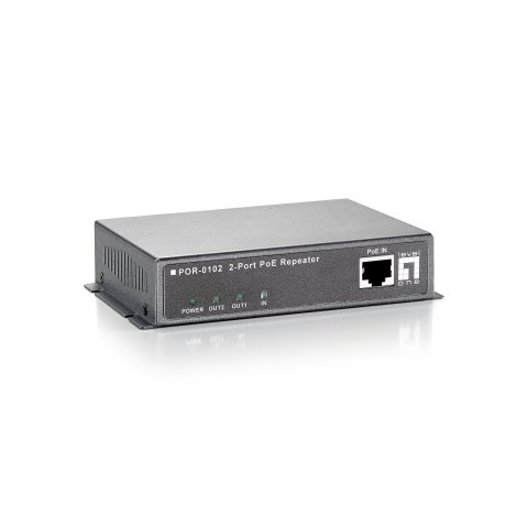 Poe Extender Level One Por-0102 2 Puertos Conectable En Cascada Extiende 100m