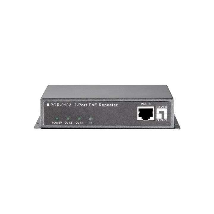 Poe Extender Level One Por-0102 2 Puertos Conectable En Cascada Extiende 100m