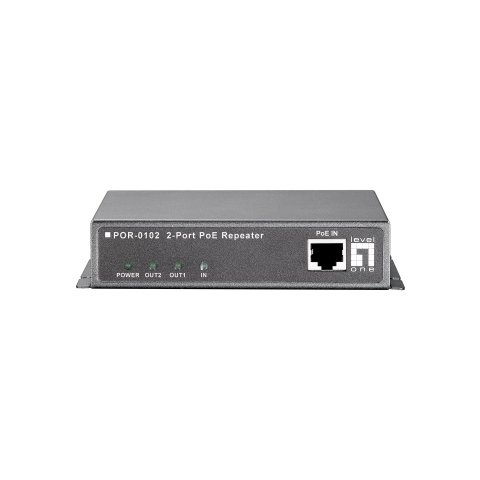 Poe Extender Level One Por-0102 2 Puertos Conectable En Cascada Extiende 100m