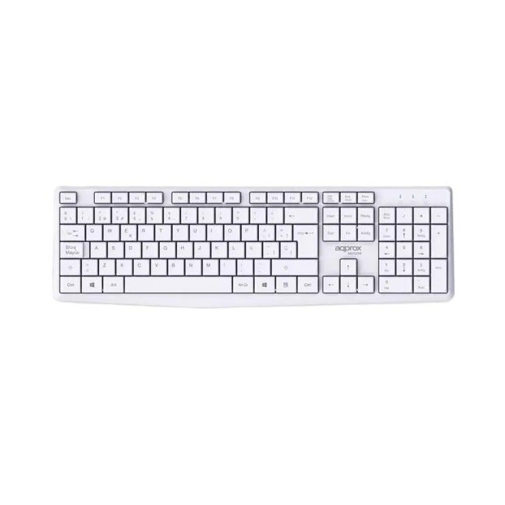 Teclado Y Mouse Approx Wireless Appmx420w 2.4ghz Multimedia 1000dpi Color Blanco