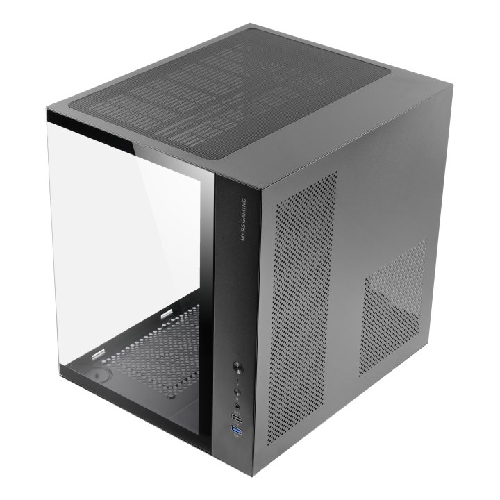 Caja Atx Cube Mars Gaming Mcvone Negra Cristal Continuo Gpu 334mm 1x3.5 2x2.5 