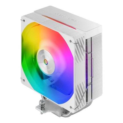 Ventilador Con Disipador De Cpu Mars Gaming Mcpux4argb Blanco Argb Pwm Si 120mm Tdp 220w 