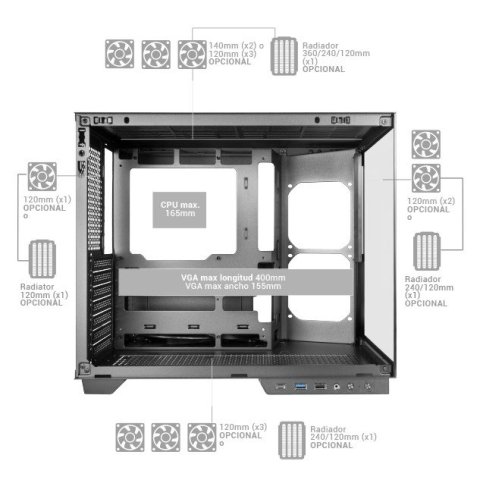 Caja Atx Cube Mars Gaming Mcmirage Negro...