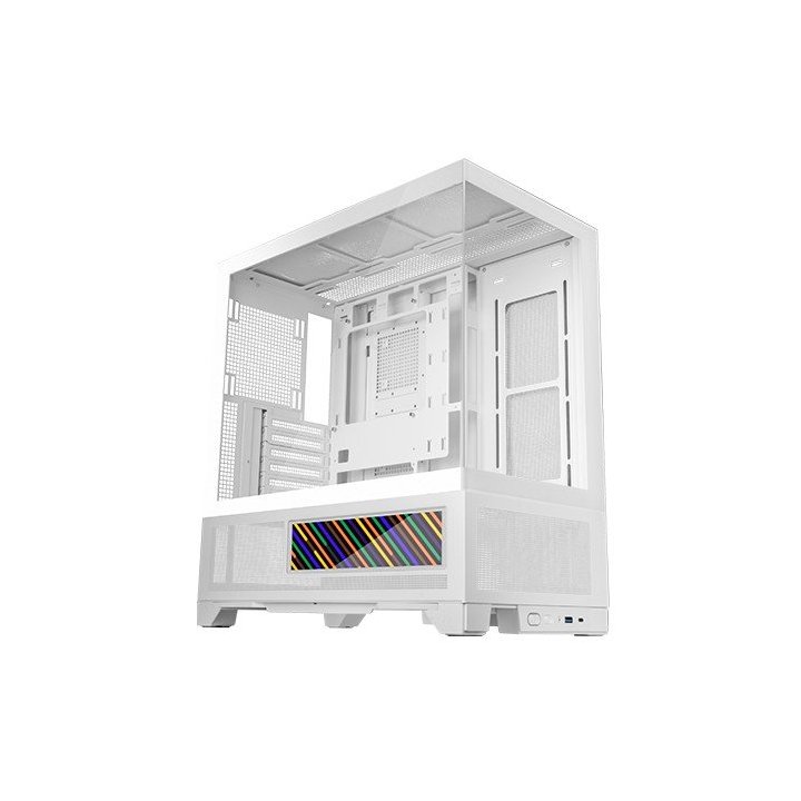 Caja Atx Semitorre Mars Gaming Mclcdx Blanco Cristal Templado Continuo Lcd Gpu 425mm 3x2.5 O 3x3.5