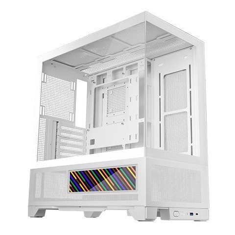 Caja Atx Semitorre Mars Gaming Mclcdx Blanco Cristal Templado Continuo Lcd Gpu 425mm 3x2.5 O 3x3.5