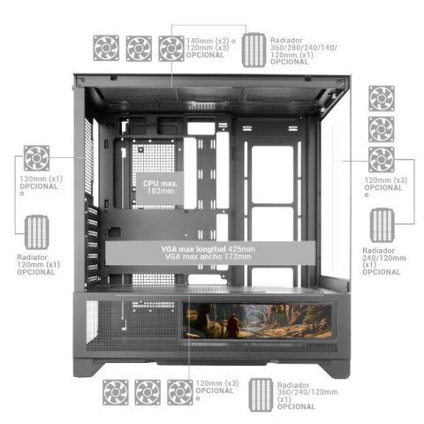 Caja Atx Semitorre Mars Gaming Mclcdx Negro...