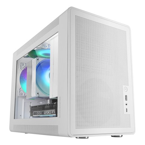Caja Microatx Mars Gaming Mcxps Cristal Templado Mesh Gpu 280-360mm 1x3.5 2x2.5 Blancocompatible Atx sfx