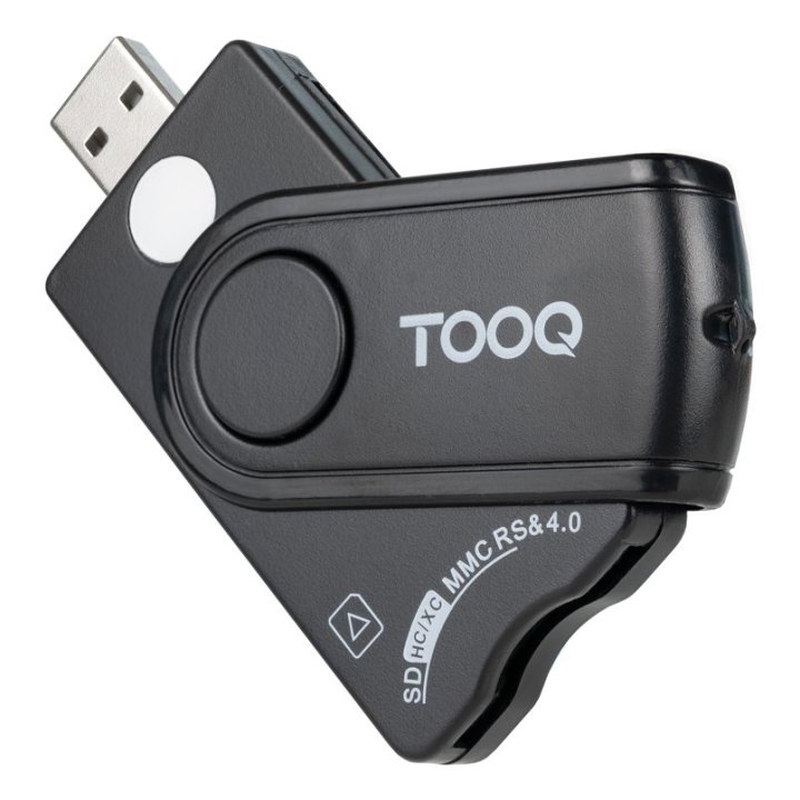 Lector Externo De Dnie Tooq Vision Tqr-3012b Usb-a 2.0 Dnie 4.0  Sim Sd Sf Negro