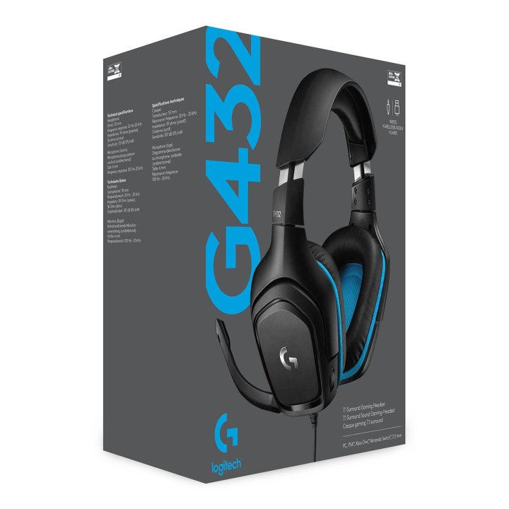 Headset Logitech G432 Lightspeed Gaming 7.1 Dts Negro