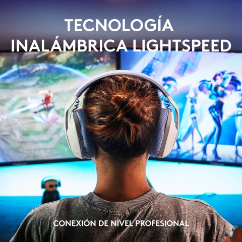 Headset Bluetooth Logitech G435 Lightspeed Dolby Atmos Windows Sonic Negro Amarillo