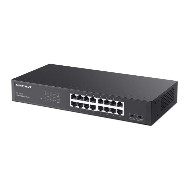 Switch No Gestionable Mercusys Ms116gs 16p 16xrj45 1gbps Carcasa Metalica Enrackable