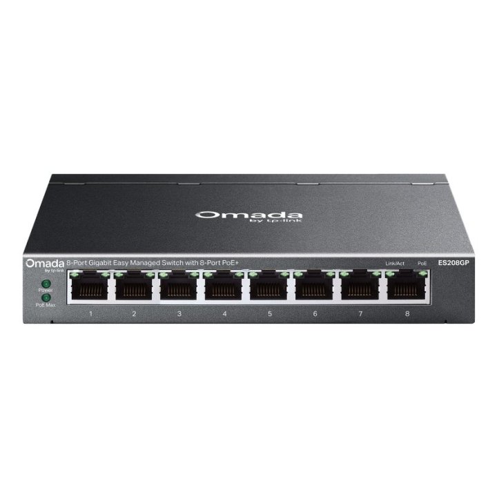 Switch Semigestionable Tp-link Omada Es208gp 8p 8xlan 1gb Poe+ Metal