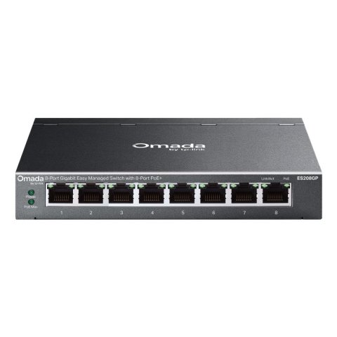 Switch Semigestionable Tp-link Omada Es208gp 8p 8xlan 1gb Poe+ Metal