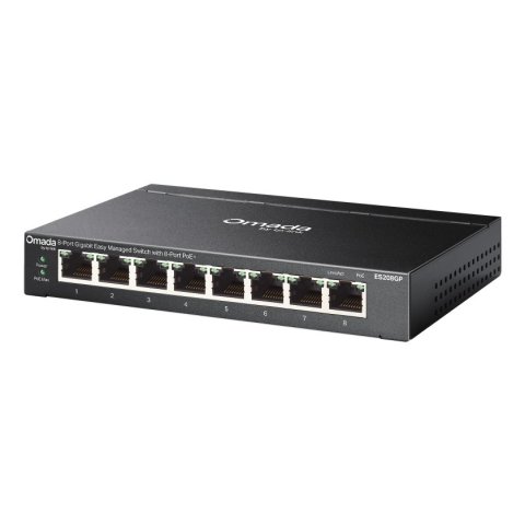 Switch Semigestionable Tp-link Omada Es208gp 8p 8xlan 1gb Poe+ Metal