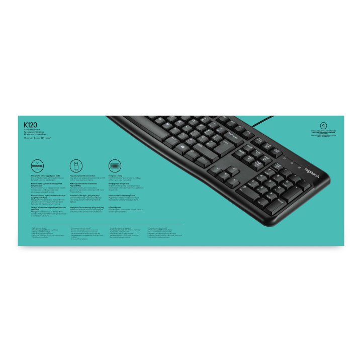Teclado Logitech K120 Retail Ingles Usa P n 920-002479