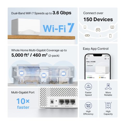 Punto De Acceso Interior Mesh Wifi 7 Mercusys...