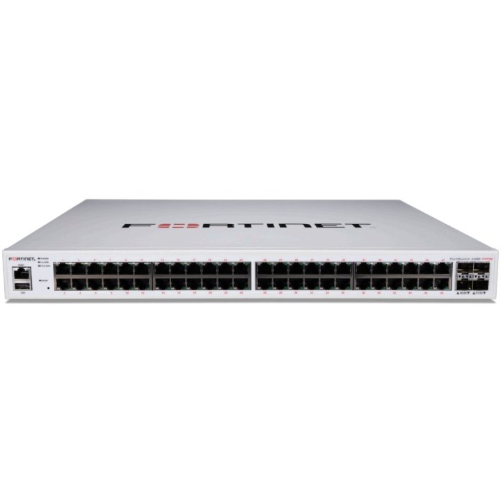 Fortinet Layer 2 3 Fortigate Switch Compatible Poe +48xge Rj45 Port, 4x 10ge Sfp+ With Automatic Max 772w Poe Output Limit
