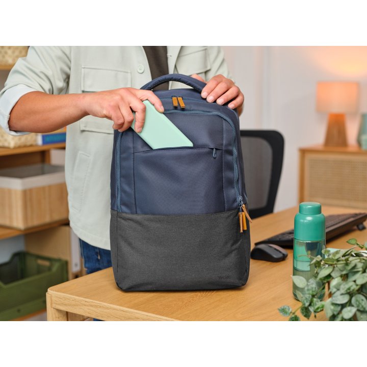 Mochila Trust Lisboa Color Azul Para Portatiles Hasta 16" 3 Compartimientos 23l
