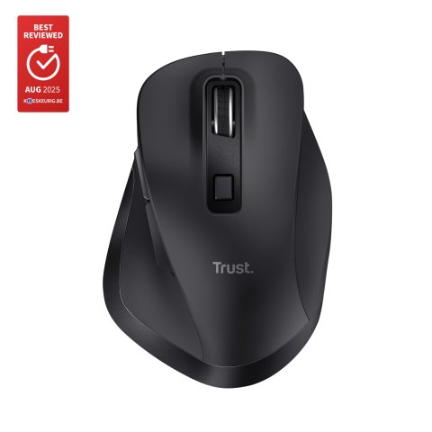 Mouse Trust Bluetooth Fyda Negro 2400 Dpi Ajustable 6 Botones 