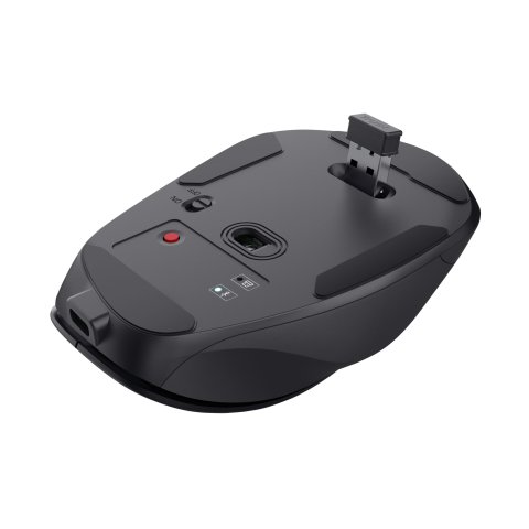 Mouse Trust Bluetooth Fyda Negro 2400 Dpi Ajustable 6 Botones 