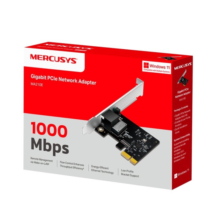 Tarjeta De Red Pcie Gigabit Mercusys Incluye...