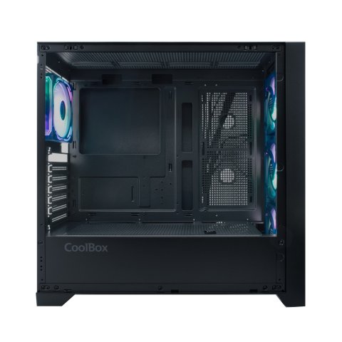Caja Atx Semitorre Coolbox Ge2000 Dualview Gpu Max. 395mm 2x3.5 1x2.5 Negro