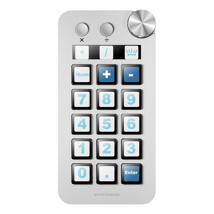 Control Deck Mars Gaming Msdneow 15 Teclas Lcd Pantalla Extendida Rueda De Control Blanco