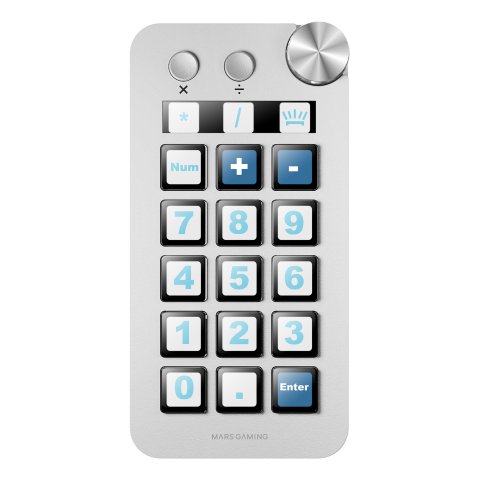 Control Deck Mars Gaming Msdneow 15 Teclas Lcd Pantalla Extendida Rueda De Control Blanco