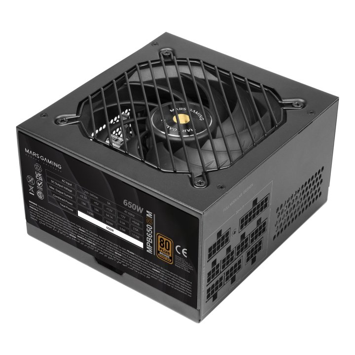 Fuente De Alimentacion Mars Gaming 650w Mpb650sim Modular Extreme Silence 80 Plus Bronze Negro