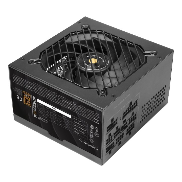 Fuente De Alimentacion Mars Gaming 650w Mpb650sim Modular Extreme Silence 80 Plus Bronze Negro