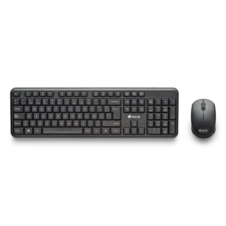 Teclado Y Mouse Ngs Wireless Harmonykit 12 Teclas Multimedia 1200dpi Color Negro